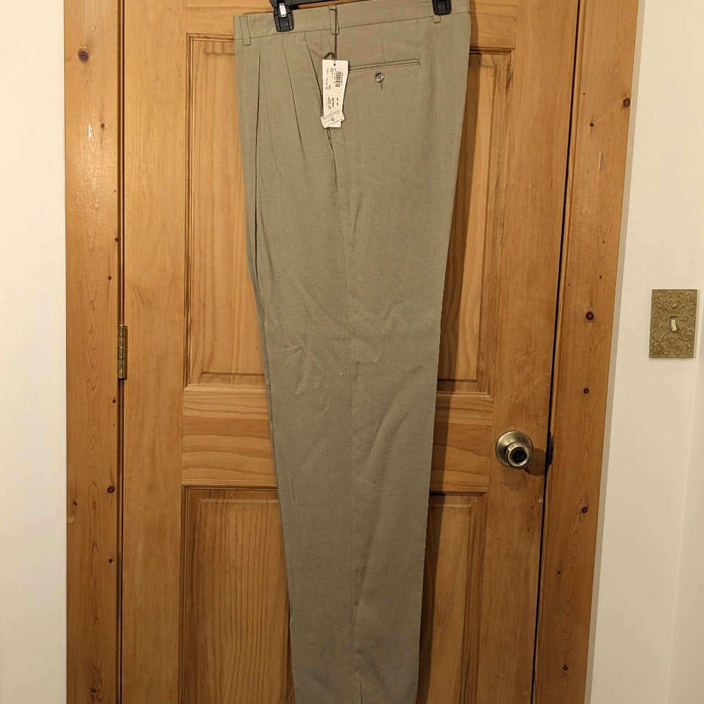 NWT Linea Naturale Dress Pants Trousers Corduroy Linen Blend Tan Camel Men's 36